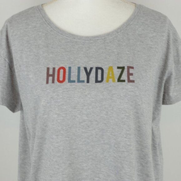 Prana Women's Large Gray Scoop Neck Hollydaze Graphic Short Sleeve Tee - Picture 2 of 7